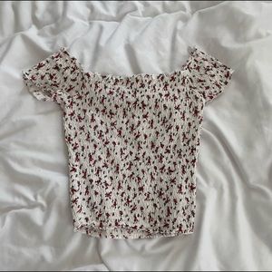 Off the shoulder floral tube top